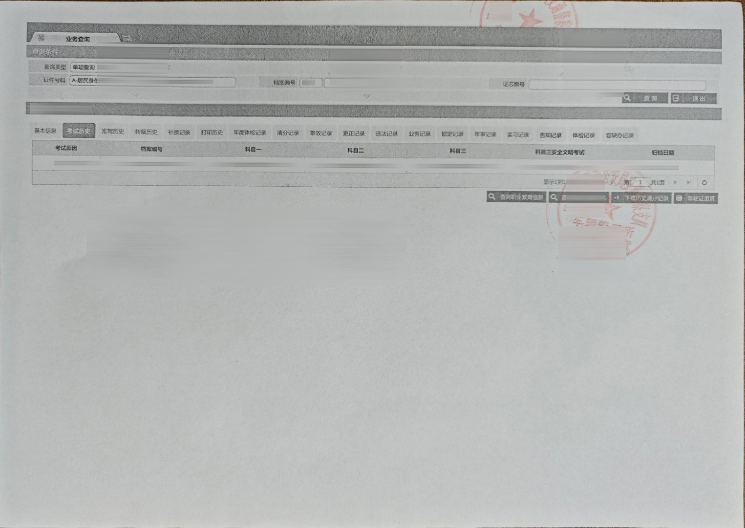 驾驶人基本信息 考试成绩