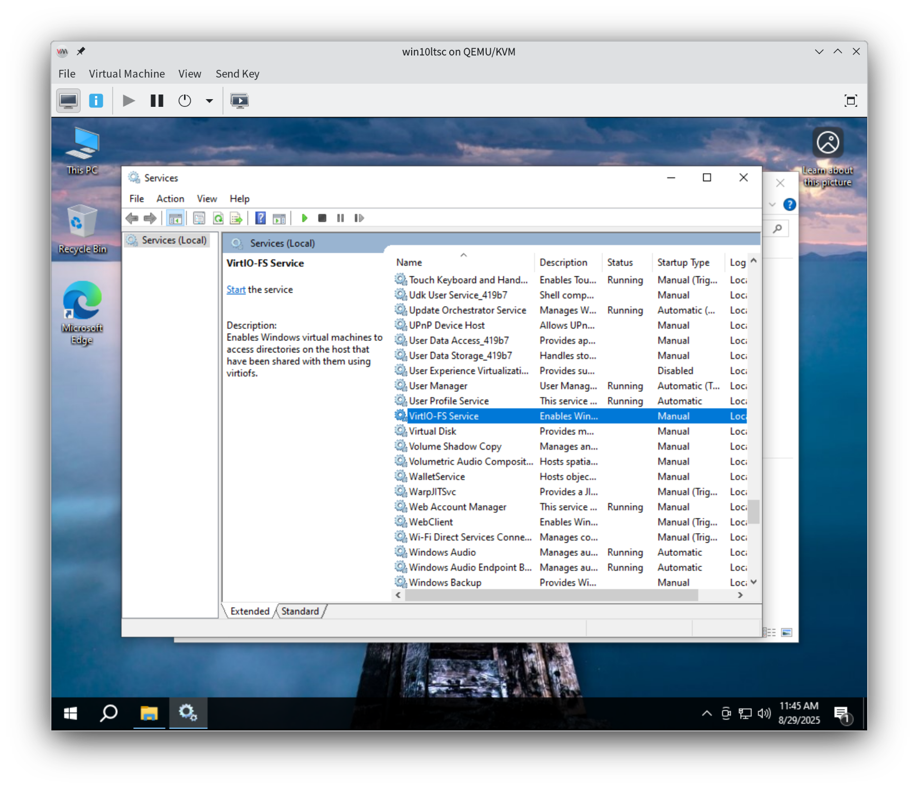 Windows 服务设置